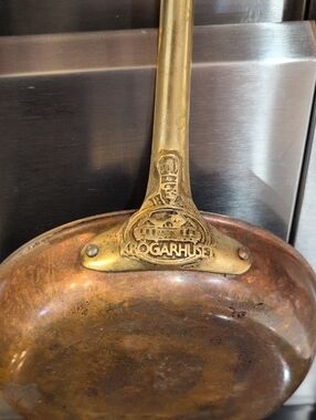 Vintage Krogarhuset Copper Saucepan with Brass Handle - - Copper/Brass